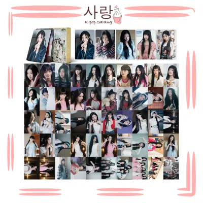 55pcs ILLIT《SUPER REAL ME - MAGNETIC》Yellow Group Cotton Cards Set Collection Kpop Wonhee Minju Yunah Moka Iroha Photocard Kad Foto 10pcs