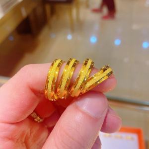 แหวนทอง 0.6 กรัม ทอง 96.5% มีใบรับปแฟชั่นร้อยแหวน Frosted ปรับได้สนับสนุนเก็บเงินปลายทาง
