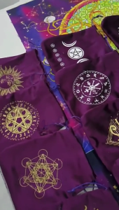 กระเป๋า Tarot Rune กระเป๋าพิมพ์ลายพร้อมเชือกรูดกระเป๋าใส่ไพ่ทาโรต์กระเป๋าของขวัญท่องเที่ยวสำหรับผู้หญิงผู้ชาย