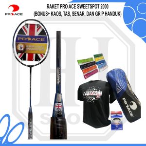 Raket Original Badminton Pro Ace Sweetspot 2000 Bonus Komplit