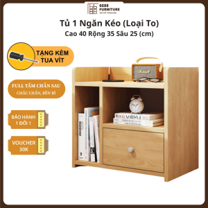 Tặng Tua Vít - Tủ Để Đầu Giường - Tab Đầu Giường Gỗ MDF Cao Cấp Màu Gỗ