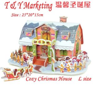 Educational 3D house model puzzle - L Size Cozy Chrismas House