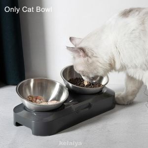 Double Stainless Steel Feeding Bowl for Cats Dogs Small Pets Adjustable and Washable 304 Stainless Steel Nonslip No Spill Pet Bowls SH042