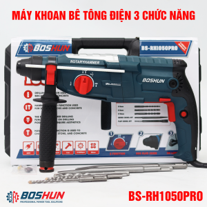 Máy Khoan Bê Tông Điện Boshun BS-RH1050PROCông Suất 1050W Tốc Độ Đập 5200 BP Lực Đập 3.2J