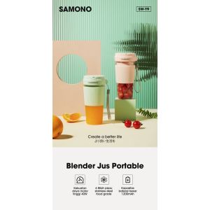 Portable Juicer USB 350ML Blender Mini Plastik Food Grade 6 Pisau SAMONO SW-Y9