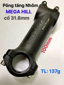 Pông tăng nhôm đen hiệu MEGA HILL dài 100mm dùng cho xe đạp
