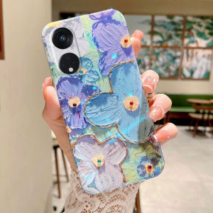 เคสโทรศัพท์ OPPO A98 Reno8 T 4G 5G ล่าสุด2023เงางามปลอกอ่อนซิลิโคนพิมพ์ลายดอกไม้สามมิติ เคสOPPO Reno 8T 5G เคสโทรศัพท์สวย