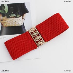 [COD] Abulaia Womens Wide Elastic Waist Belt Fashion Simple Metal Buckle Waistband Corset Cinch Belt Dress Stretchy Belts