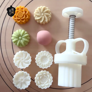 20g Vật liệu nhựa khuôn bánh trung thu hình hoa Tem bánh trung thu khuôn cho lễ hội trung thu tự làm bánh trung thu sử dụng