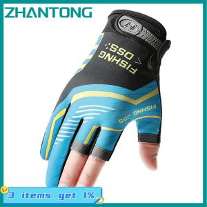 ZHANTONG Fishing Gloves Fishing Routes Sun Protection Anti Slip Ice Silk Breathable Thin Gloves
