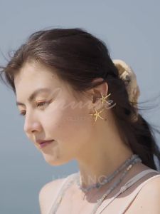 Original authentic HEFANG Starfish ear buckle Ladies earless piercing 925 silver ear ring ear clip accessories