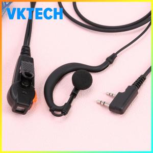 2 Pin Walkie Talkie Headset K-Plug PU Wired Walkie Talkie Headset Earphones Dual PTT with Microphone for Kenwood Baofeng 888S TYT