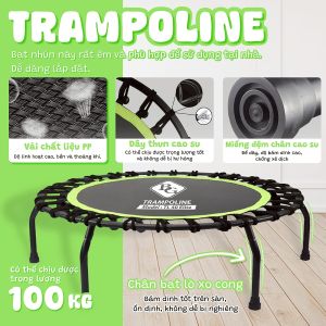 (40-E) GYM-Sàn Nhún Bạt Nhún Dây Cao Cấp Dành Cho Mọi Lứa Tuổi Trampoline 40INCH 2 Màu Không Tay Vịn