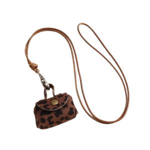 Phong cách Retro treo mặt dây chuyền túi đeo cổ với vật liệu da cho tai nghe và đồng xu di động và mạnh mẽ