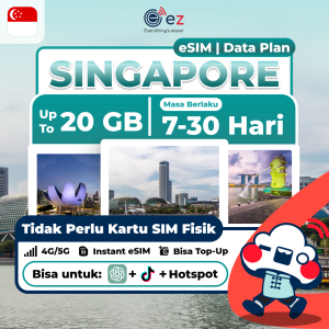 [Singapore Big Data] eSIM Singapura Kuota Besar (Sampai 20 GB) | Roaming Internasional