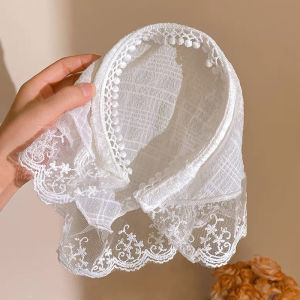 Summer headband style headscarf Korean style sweet girl heart triangle scarf hair accessories