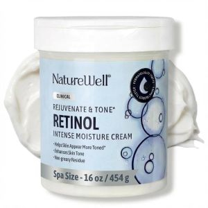 NATURE WELL Clinical Retinol Intense Moisture Cream for Face & Body -  Firming Cream for Wrinkles Fine Lines & Crepey Skin – Hydrating & ing Body Lotion & Facial Moisturizer - 16 Oz