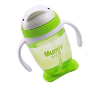Sides2sides No Spill Magic Sippy Cup Penguin Design BPA-Free with Straw with Handle SpillProof for Baby Kids