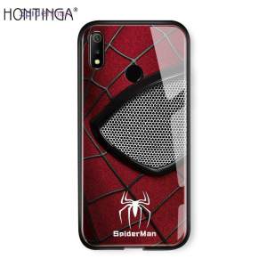 สำหรับ เคสโทรศัพท์ เคส OPPO realme 3 กรณีมหัศจรรย์เวนเจอร์สซูเปอร์ฮีโร่ไอรอนแมนเดอร์แมนกันกระแทกกรณีโทรศัพท์กลับฝาครอบแก้ว TPU ป้องกันปลอกปก