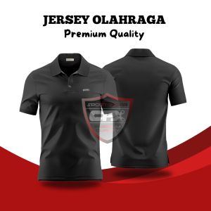 Polo Shirt CPX Hitam Polos Kerah Polo Lengan Pendek Gaya Bisnis L/XL