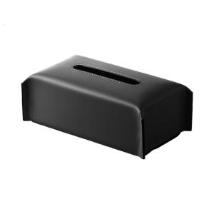 Fashionable Paper Towel Container Elegant Rectangular Tissue Dispenser Refillable PU Leather Tissue Box for Office Use