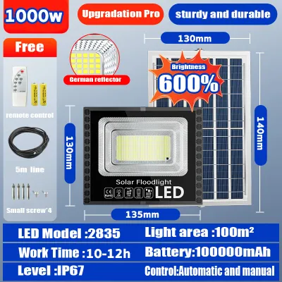 【READY STOCK】promo sale automatic night light solar light outdoor lighting 5000W Solar Spotlight lampu solar IP67 Waterproof solar led Street light flood light indoor solar light