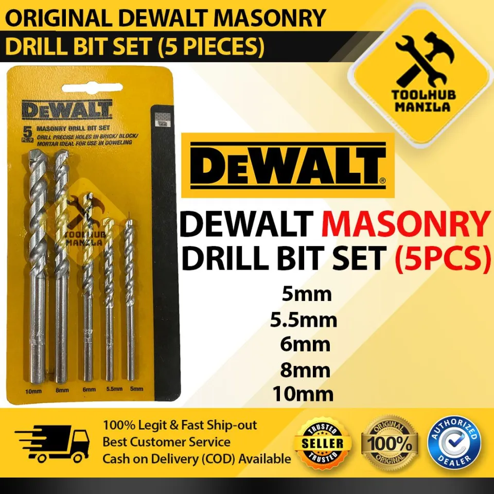 Dewalt 5 Pcs Masonry Drill Bit Set for Concrete Brick Block Mortar Lazada PH