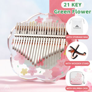 17/ 21 Key Kalimba Acrylic Finger Piano Transparent Thumb Piano Romantic Cherry Blossom Model for Beginner Children Adult Gift