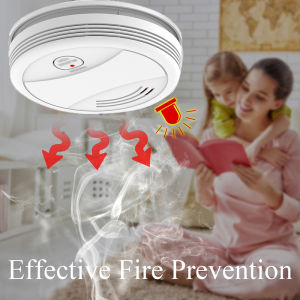 DAYTECH Tuya WiFi Smart Smoke Alarm Detector Fire Protection 90db support adjust Sensitivity Volume Smoke house Combination Fire Alarm APP remote monitoring Hallway Kitchen Home Security System Firefighters SM10