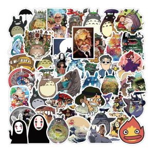 50pcs Totoro Cartoon Stickers  Miyazaki Hayao Anime Sticker for Luggage Laptop Phone Car Wall Kid Toys Gift