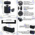 EELIC CHU Clamp Holder Universal Multifungsi Berbahan Plastik ABS Dan Kepala Bola Tripod Mini Ball Head Tripod 360 Derajat. 