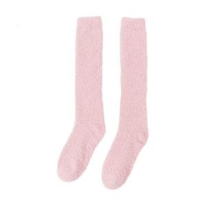 Womens Over Knee High Fuzzy Socks Soft Warm Thigh High Solid Color Stockings Slipper Fleece Winter Long Socks