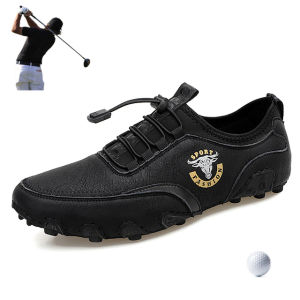 XueChur 2024 Men Golf Shoes Leather Male Spikeless Sneakers Non-slip Golf Sneakers Large Size 47 48 Sport Trainers for Men
