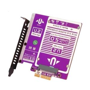 PCIe 5.0 4X Adapter Optimized U.2 Solid Disk Drives and Enhanced Cooling Efficiency For Multiple Drives