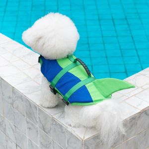 HEAVEN Shark Shape Dog Life Vest Superior Buoyancy Adjustable Dog Swimming Suit Dog Lifesaver Coat Tear-resistant Pet Life Jacket Swimming Activities