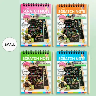 《 𝗨𝗡𝗟𝗘𝗔𝗦𝗛 𝗖𝗥𝗘𝗔𝗧𝗜𝗩𝗜𝗧𝗬 》Rainbow Scratch Notebook Colorful Magic Kids Drawing Painting Art Note Book Buku Warna Lukisan 刮刮本