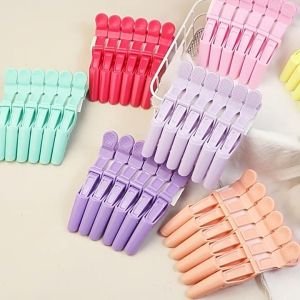 6PCS Hair Alligator Clips Pastel Color Hair Grip Clips Barber Hair Sectioning Positioning Clips