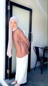 kemeja linen cringkel PREMIUM safari oversize tunik polos outfit crinkle