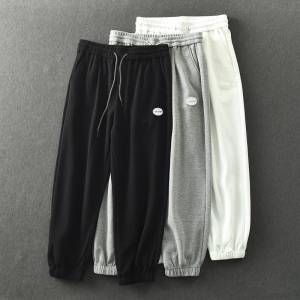 กางเกงวอร์มเอวสูงทรงหลวมแฟชั่นสำหรับผู้ชาย