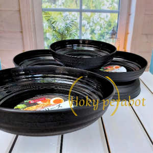 murah 1 losin piring ramen bulan 8 inch dop ulir tebal