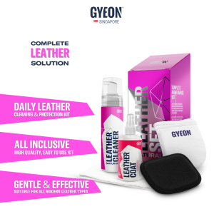 GYEON Q2M Leather Set Natural - Automotive Car Care Complete Interior All Leather Clean Protect Kit