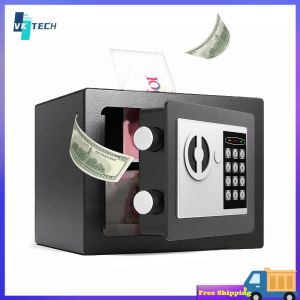 [ VKTECH ] Smart Digital Safe Box with Numeric Keypad and Backup Keys for Home Office Hotel Security Black 170mm
