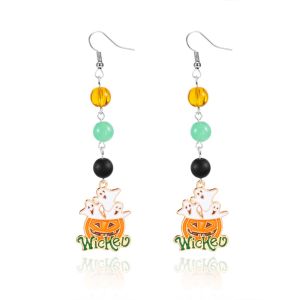 CHARMST Trick or Treat Halloween Earrings Ghost Rhinestone Spider Dangle Earrings Fashion Jewelry Pumpkin Ear Studs All Saints Day