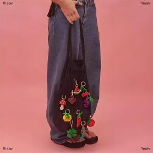 [COD] fhsav New Colorful Beaded Fruit Series Apple Watermelon Bag Charm Pendant Keychain For Women Girls Bag Decoration Accessories