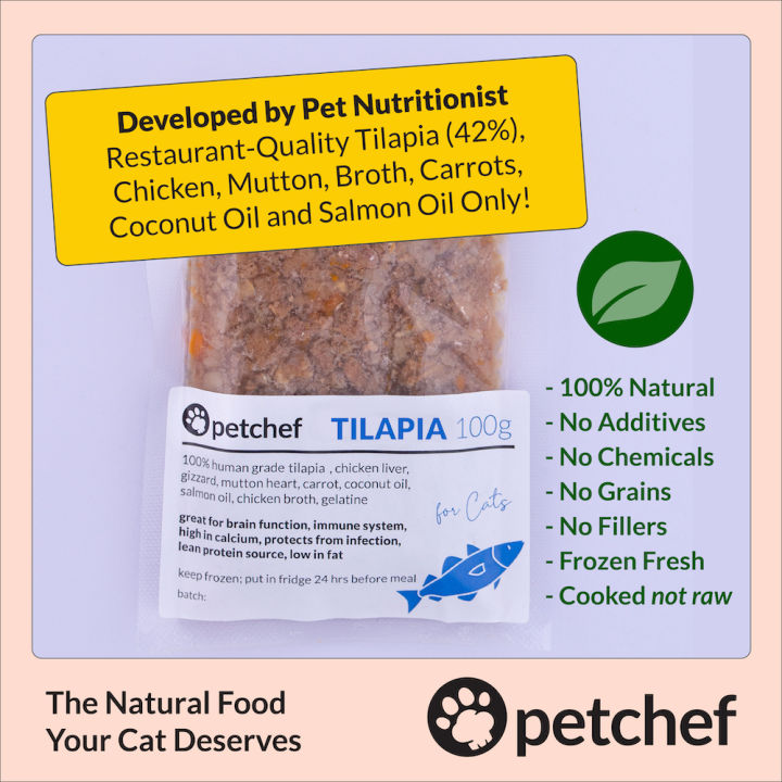 Petchef Cat Food (TILAPIA) 100 Natural Tilapia Fish 100 Natural
