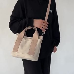 Popular pure cotton canvas bag Japanese-style simple pure cotton womens tote bag large size commuter style