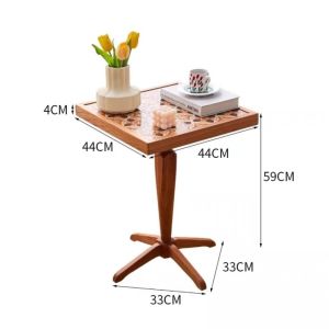 Sacesr Vintage Style Coffee Tables Solid Wood Frame Side Stand Waterproof Heatproof Tea Desk Multiuse Balcony Living Room Furnish Item T2Y7B