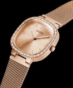 JAM TANGAN IMPORT WANITA KASUAL GUESS PERMATA RANTAI PASIR STAINLESS STEEL GARANSI 1 TAHUN INCLUDE BOX ORIGINAL