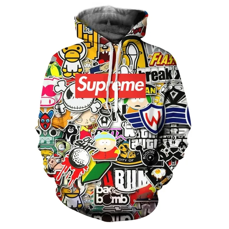hoodies jacket for men long sleeve for men Supreme 3D Printed