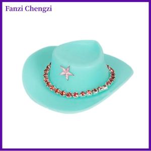 Fanzi 4Pcs Thu Nhỏ Nhựa Búp Bê Hat Tây Cowboy Hat Cowgirl Hat Cho Búp Bê Trang Trí Phụ Kiện
